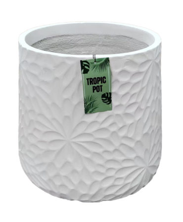 Fiberglass planter RCW-4165 White Concrete 24x27cm